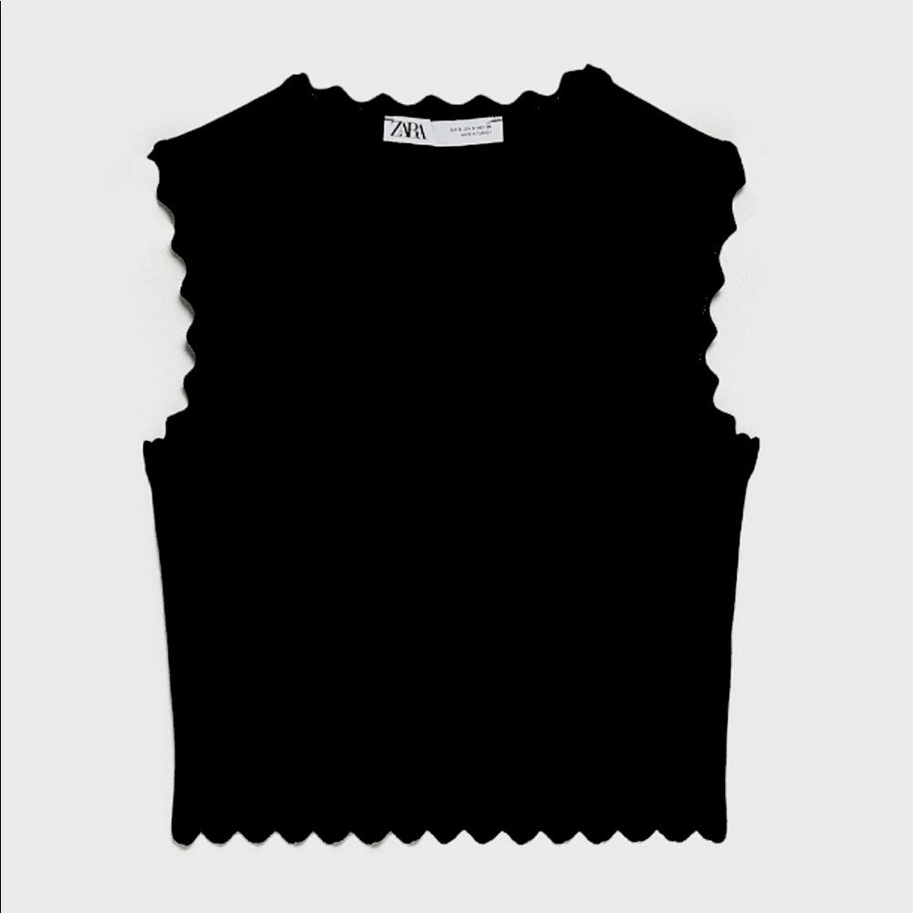 ZARA Cropped Black Tank Top